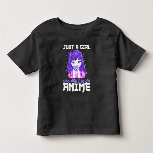 Gewoon Een Meisje Dat Echt Van Anime Houdt in Paar Kinder Shirts (Voorkant)