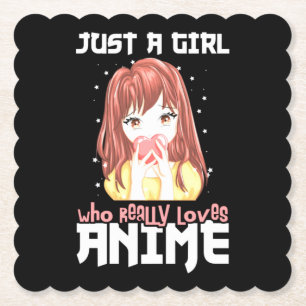 Gewoon een meisje dat echt van anime houdt kartonnen onderzetters