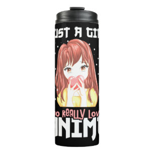 Gewoon een meisje dat echt van anime houdt thermosbeker