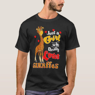 Gewoon Een Meisje Dat Echt Van Giraffen Kiddie Cut T-shirt