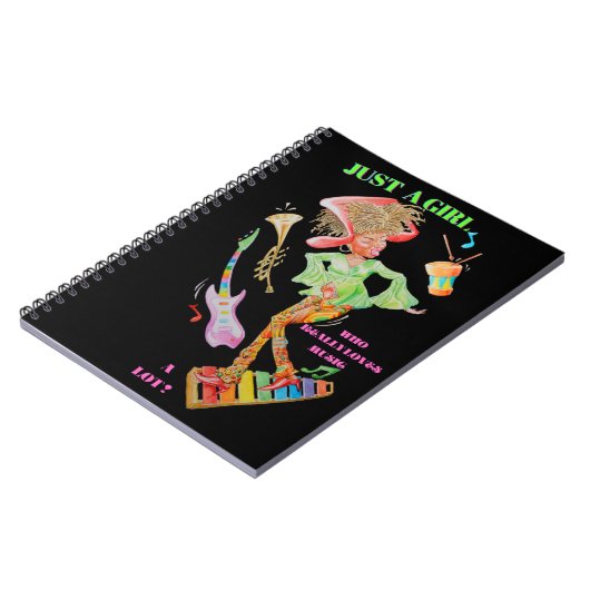 GEWOON EEN MEISJE DAT ECHT VAN MUZIEK NOTITIEBOEK (Linkerzijde)