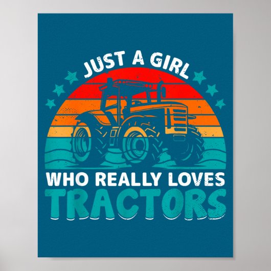 Gewoon een meisje dat echt van tractoren houdt Boe Poster (Voorkant)