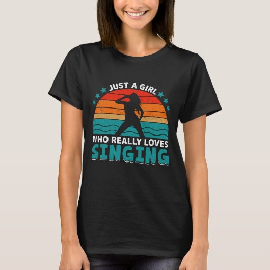 Gewoon een meisje dat echt van zingen houdt t-shirt (Voorkant)