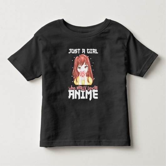 Gewoon een meisje dat echt veel van anime houdt kinder shirts (Voorkant)