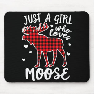 Gewoon Een Meisje Dat Eland Buffalo Plaid Kerstmis Muismat