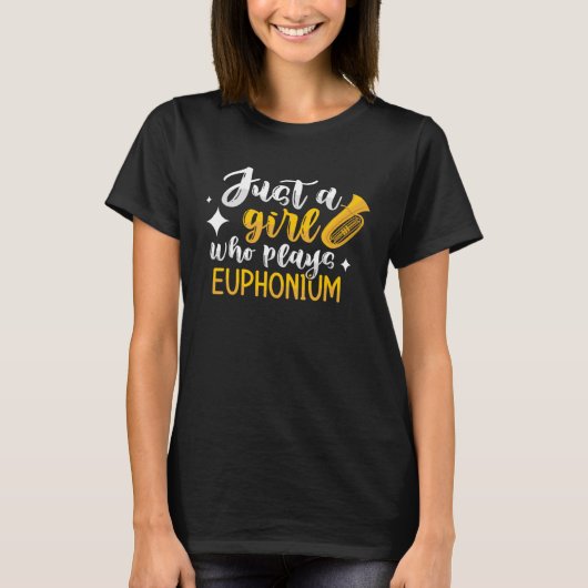 Gewoon een meisje dat Euphonium Winds speelt T-shirt (Voorkant)