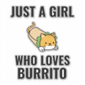 Gewoon een meisje dat gek is op boerotische tacos sticker (Voorkant)