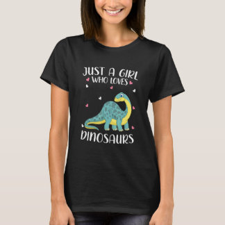 Gewoon een meisje dat gek is op dinosaurussen voor t-shirt