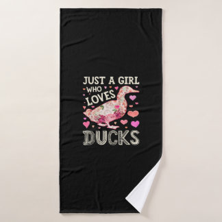 Gewoon een meisje dat gek is op Ducks Funny Duck S Badhanddoek