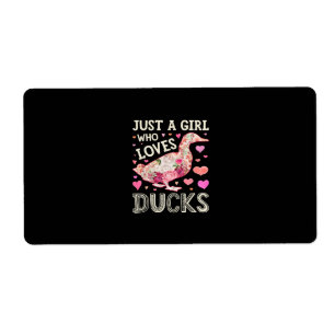 Gewoon een meisje dat gek is op Ducks Funny Duck S Etiket
