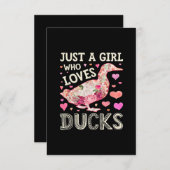 Gewoon een meisje dat gek is op Ducks Funny Duck S Informatiekaartje (Voorkant / Achterkant)