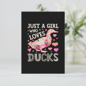 Gewoon een meisje dat gek is op Ducks Funny Duck S Informatiekaartje (Staand voorkant)
