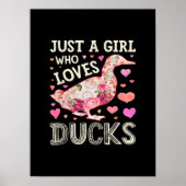 Gewoon een meisje dat gek is op Ducks Funny Duck S Poster (Voorkant)