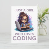 Gewoon een meisje dat gek is op het coderen van ge kaart (Staand voorkant)