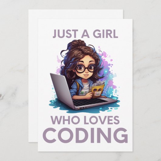 Gewoon een meisje dat gek is op het coderen van ge kaart (Voorkant / Achterkant)