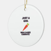 Gewoon een meisje dat gek is op wortelen keramisch ornament (Links)