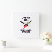 Gewoon een meisje dat gek is op wortelen vierkante klok (Huis)