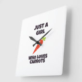 Gewoon een meisje dat gek is op wortelen vierkante klok (Hoek)