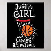 Gewoon een meisje dat graag basketbal speelt poster (Voorkant)