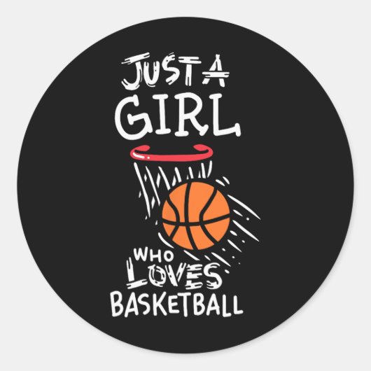 Gewoon een meisje dat graag basketbal speelt ronde sticker (Voorkant)
