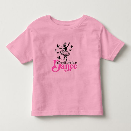 Gewoon een meisje dat graag danst ballerina kinder shirts (Voorkant)