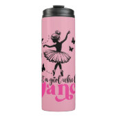 Gewoon een meisje dat graag danst ballerina thermosbeker (Voorkant)
