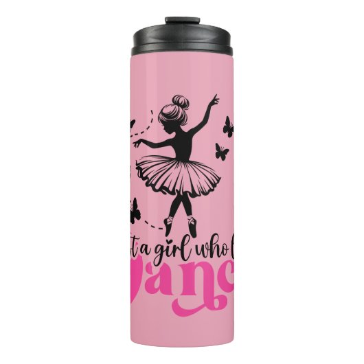 Gewoon een meisje dat graag danst ballerina thermosbeker (Voorkant)