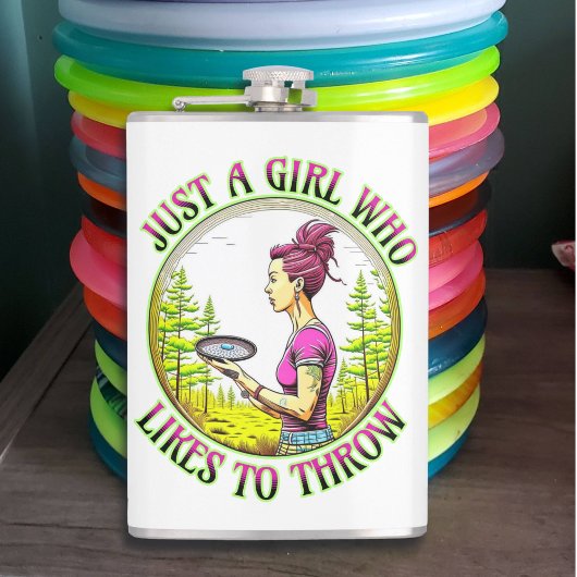 Gewoon een meisje dat graag gooit | Disc Golf  Heupfles