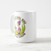 Gewoon een meisje dat graag gooit | Discgolf  Koffiemok (Voorkant links)