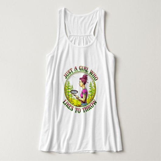 Gewoon een meisje dat graag gooit | Schijfgolf Tanktop (Design voorkant)