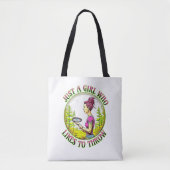 Gewoon een meisje dat graag gooit | Schijfgolf Tote Bag (Voorkant)