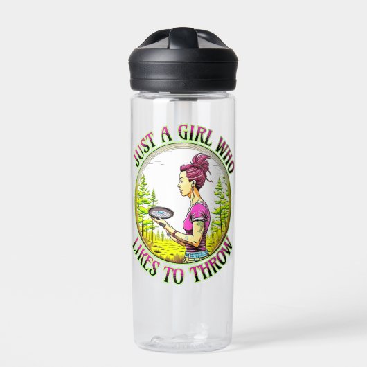 Gewoon een meisje dat graag gooit | Schijfgolf Waterfles (Voorkant)