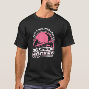 Gewoon een meisje dat graag Hockey Field Hockey sp T-shirt