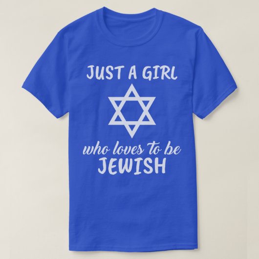 Gewoon een meisje dat graag Joods is T-shirt (Design voorkant)