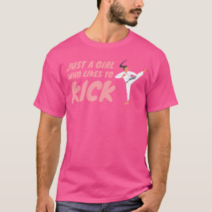 Gewoon een meisje dat graag karate Taekwondo MMA t T-shirt
