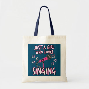 Gewoon een meisje dat graag Vrouw Singer zingt Tote Bag