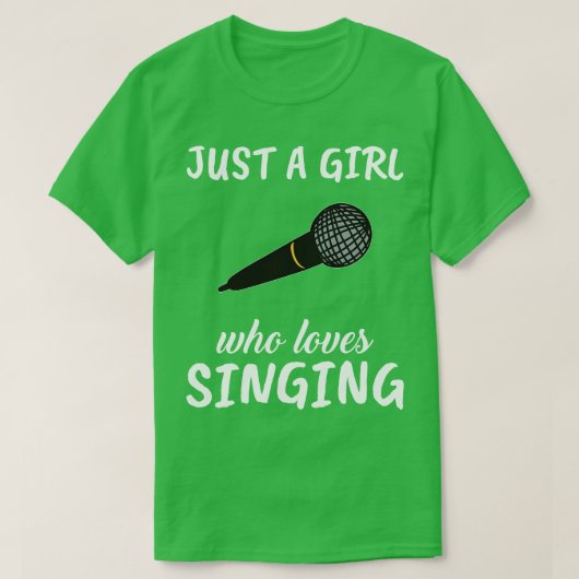 Gewoon een meisje dat graag zingt t-shirt (Design voorkant)