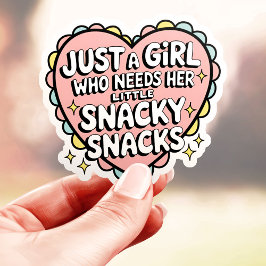 Gewoon een meisje dat grappige snacks nodig heeft sticker
