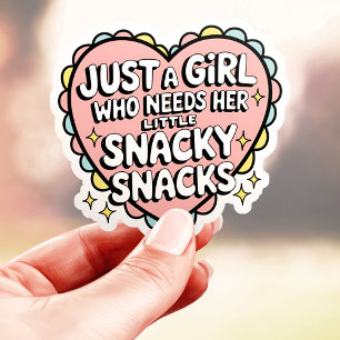 Gewoon een meisje dat grappige snacks nodig heeft sticker