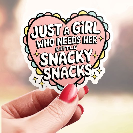 Gewoon een meisje dat grappige snacks nodig heeft sticker