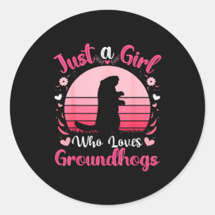 Gewoon een meisje dat grondeekhoorns leuk vindt, g ronde sticker