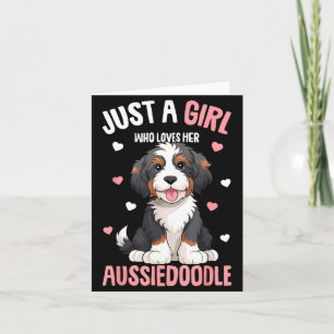 Gewoon Een Meisje Dat Haar Aussiedoodle Aussie Doo Kaart