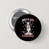 Gewoon Een Meisje Dat Haar Aussiedoodle Aussie Doo Ronde Button 5,7 Cm (Voorkant /achterkant)