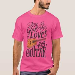 Gewoon Een Meisje Dat Haar Gitaar Akoestische Gita T-shirt