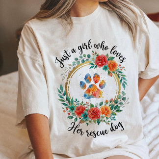 Gewoon Een Meisje Dat Haar Reddingshond Waterverf Tri-Blend Shirt