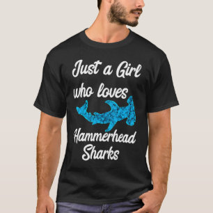 Gewoon een meisje dat hamerhaaien zeedieren leuk v t-shirt