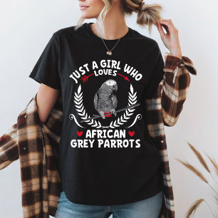 Gewoon een meisje dat houdt van Afrikaanse grijze T-shirt