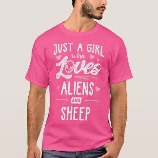 Gewoon een meisje dat houdt van aliens en schapenv t-shirt