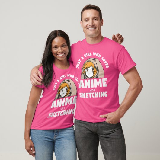 Gewoon een meisje dat houdt van anime en het schet t-shirt (Unisex)