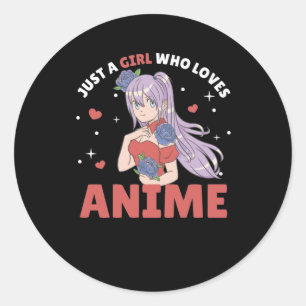 Gewoon een meisje dat houdt van Anime Manga Drawin Ronde Sticker